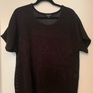 Black crochet knit sweater